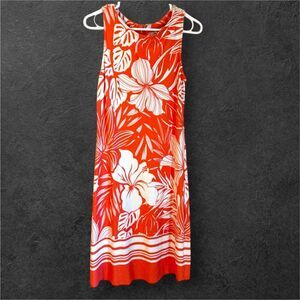 Tommy Bahama Scarlet and Ivory Floral Midi Dress